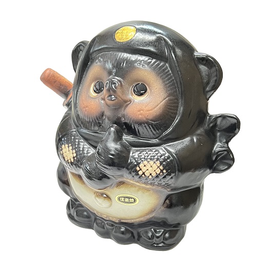 信楽焼 忍者狸 黒 5号・縁起物 / 京都の人形・こけし・和雑貨通販