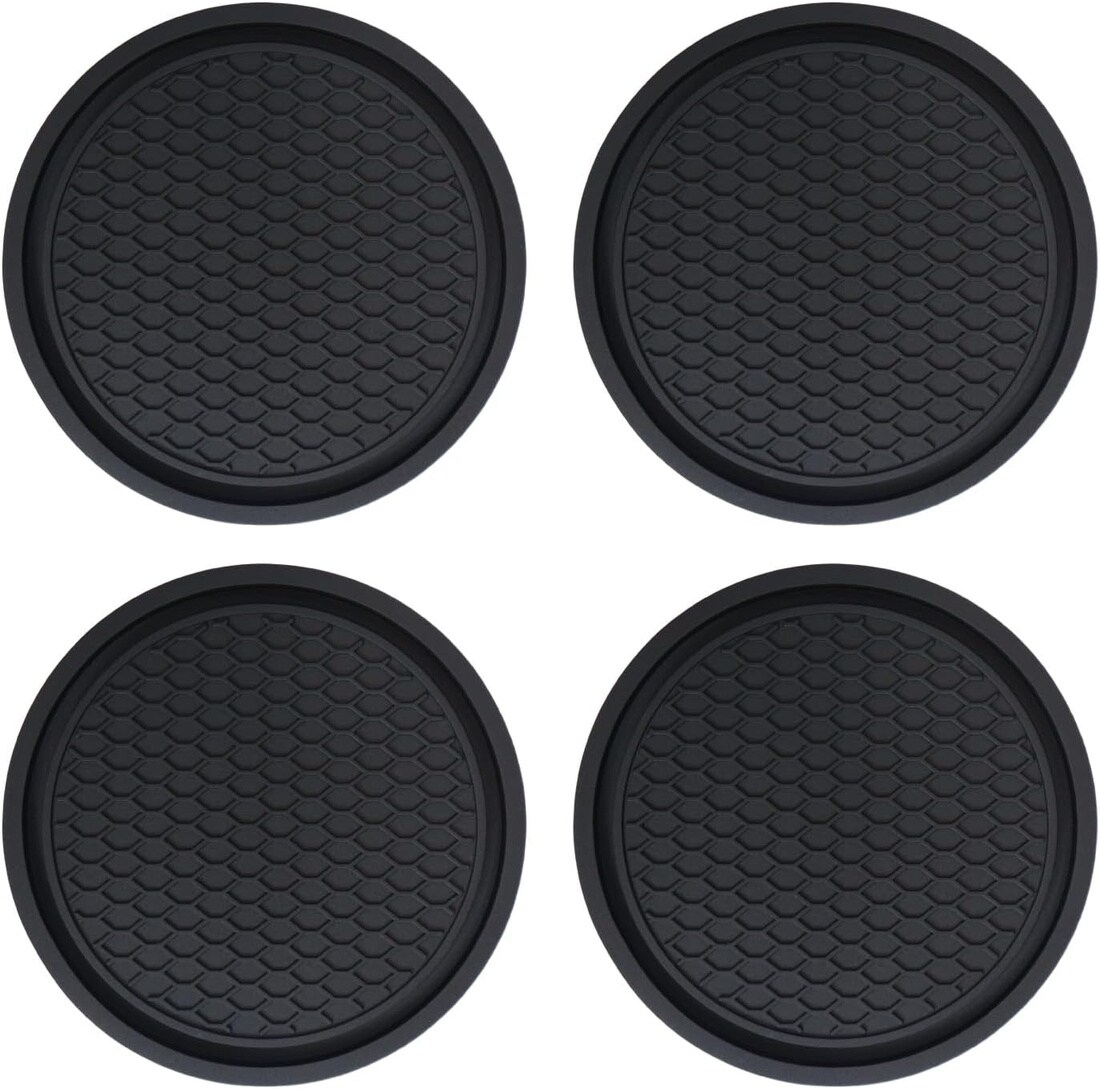 車 ドリンクホルダー コースター シリコン 【ブラック】 黒 シンプル