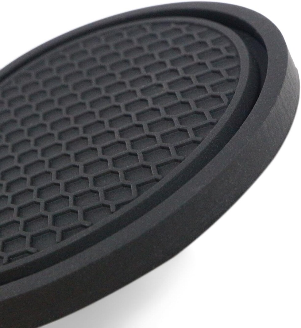 車 ドリンクホルダー コースター シリコン 【ブラック】 黒 シンプル