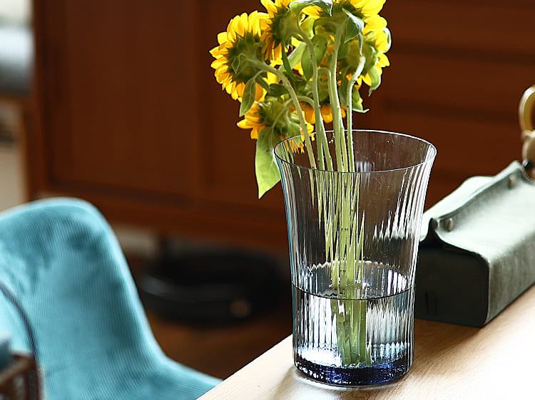 STILLEBEN フラワーベース Concave Vase Fan 高さ20cm Atlantic Blue