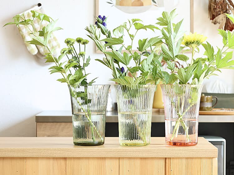 STILLEBEN フラワーベース Concave Vase Fan 高さ20cm Atlantic Blue