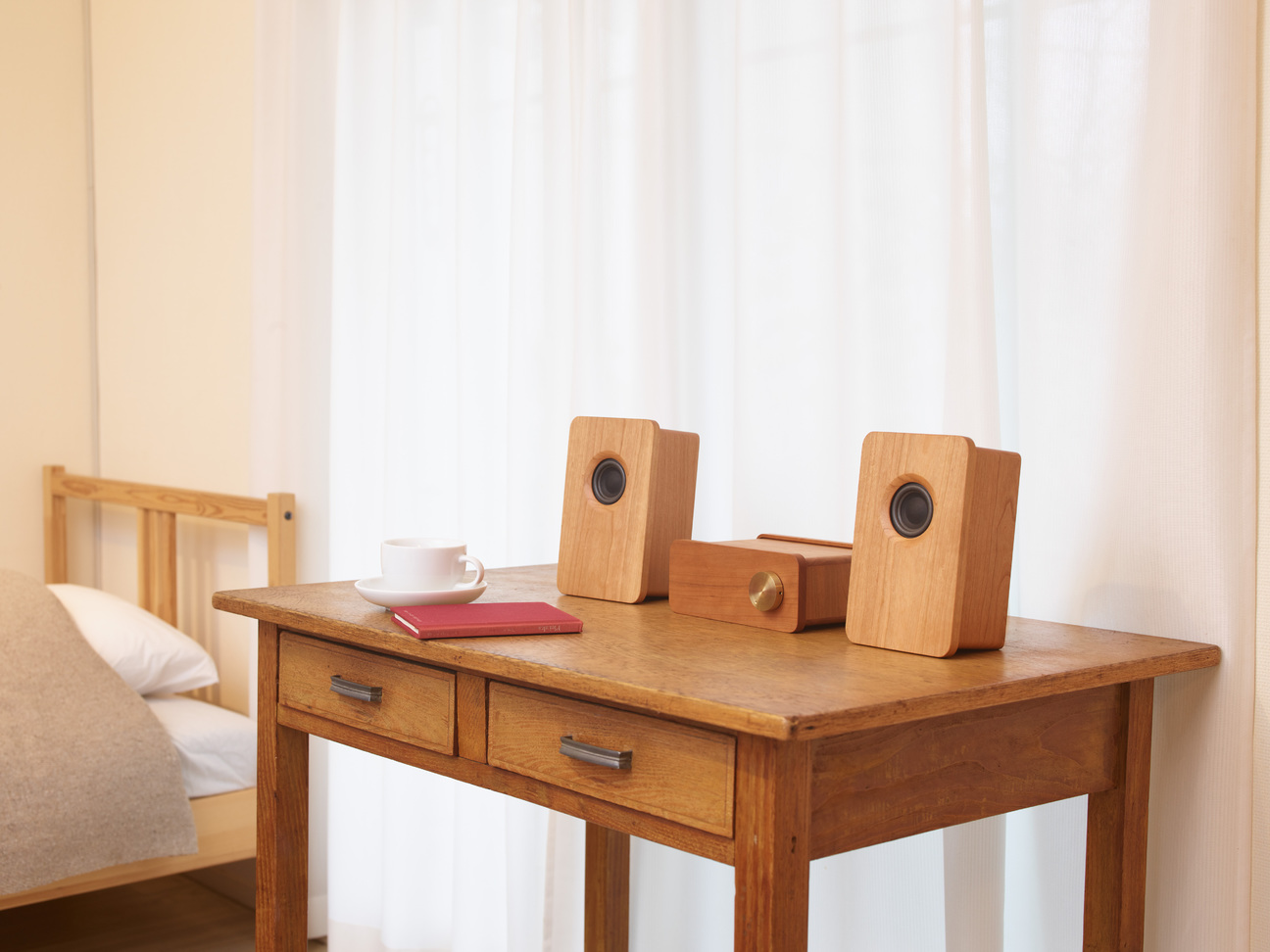 天然木 デスクトップパッシブスピーカー「model 216」チェリー｜宗七