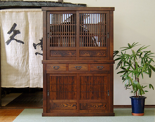 和家具｜水屋箪笥(幅120）/総無垢 水屋仕上げ