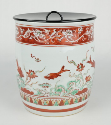 栗山園オンライン通販部 / 【出物】 古赤絵魚藻絵水指 須田菁華