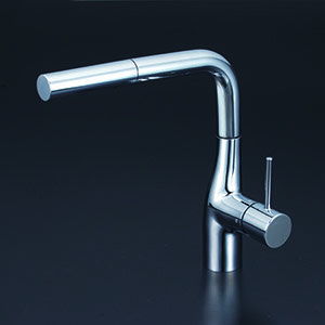 シングル混合栓 撥水：KM6161ECHS｜キッチン用水栓：台付1穴シングル