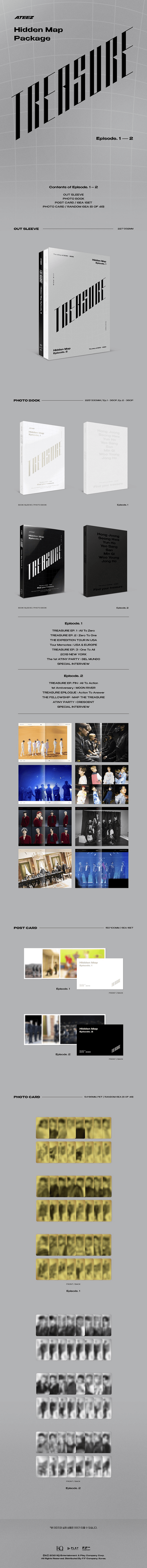 ATEEZ TREASURE HIDDEN MAP PACKAGE 2 PHOTO BOOK SET - Kpop USA
