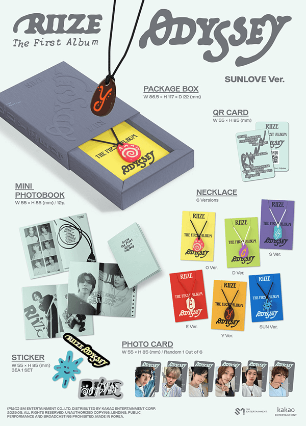 RIIZE 1ST ALBUM ODYSSEY (SUNLOVE LIMITED EDITION) SMART ALBUM