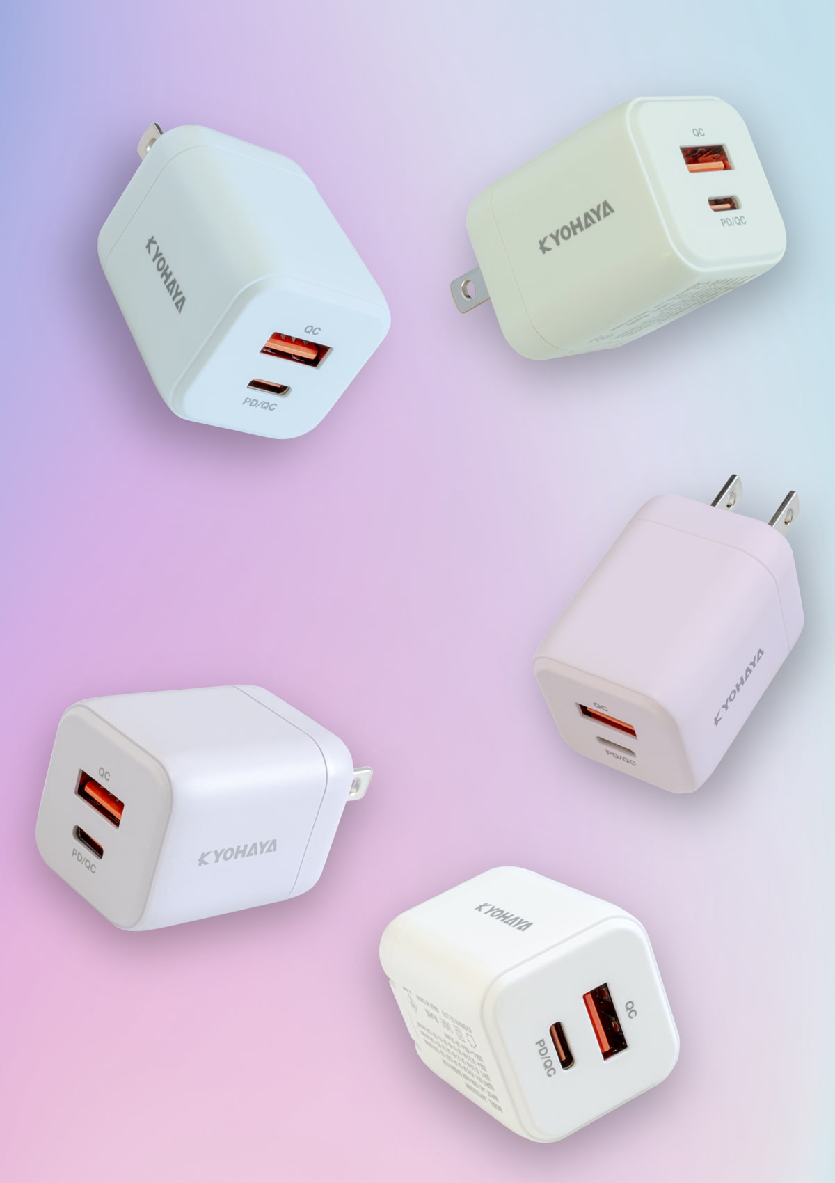 USB充電器 カラフル 2ポート 20W出力 | KYOHAYA