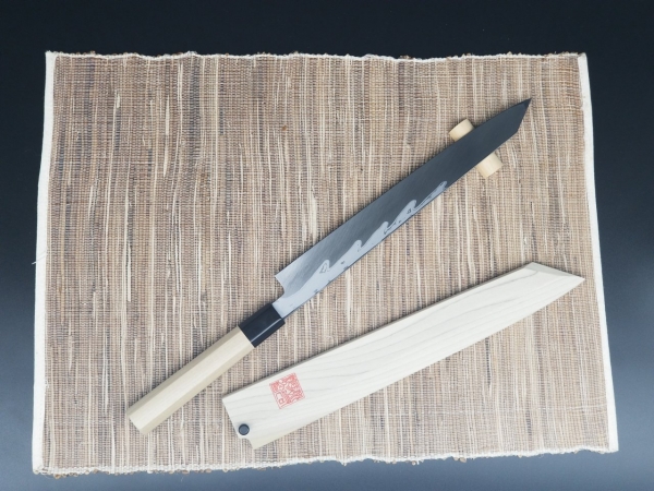 郷右馬允義弘～ 青一墨流し 柳切付270mm