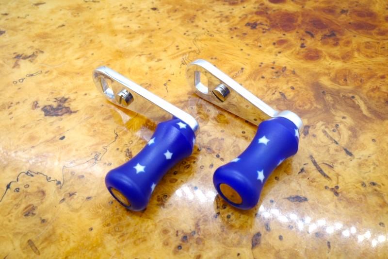 ブライトリバー『シングルショートハンドル ブルー（星入り）レジンノブ』