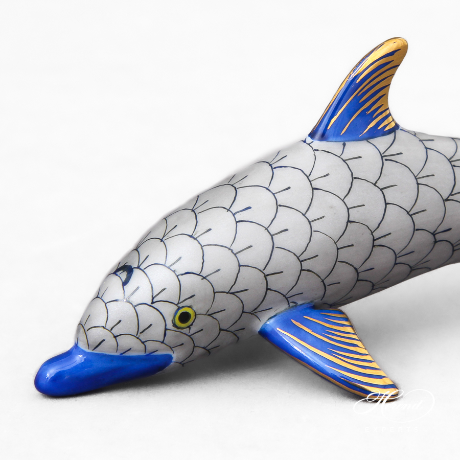 Dolphin - Grey - Herend Animal Figurine