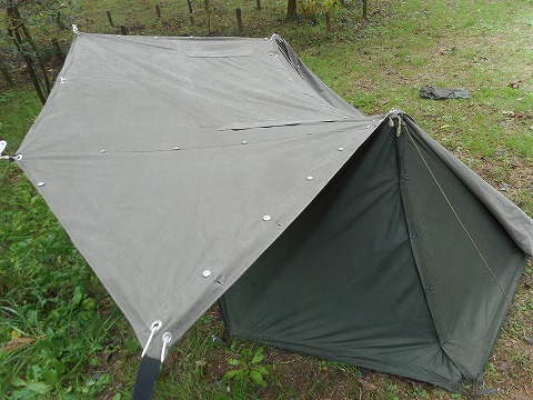 オーストリア軍 ライトパップテントシート2枚組 （訳アリ品） ハテナ堂