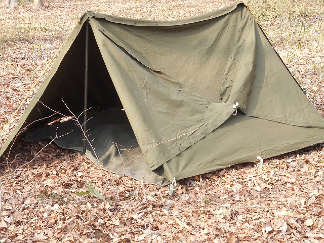 米軍テント シェルターハーフ フルセット USED ハテナ堂