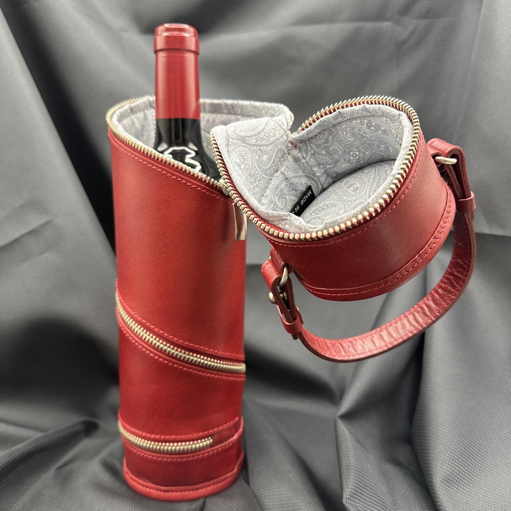 在庫限り】豊岡製／日本製／国産／牛革／レザー／ボトルケース／ボトル