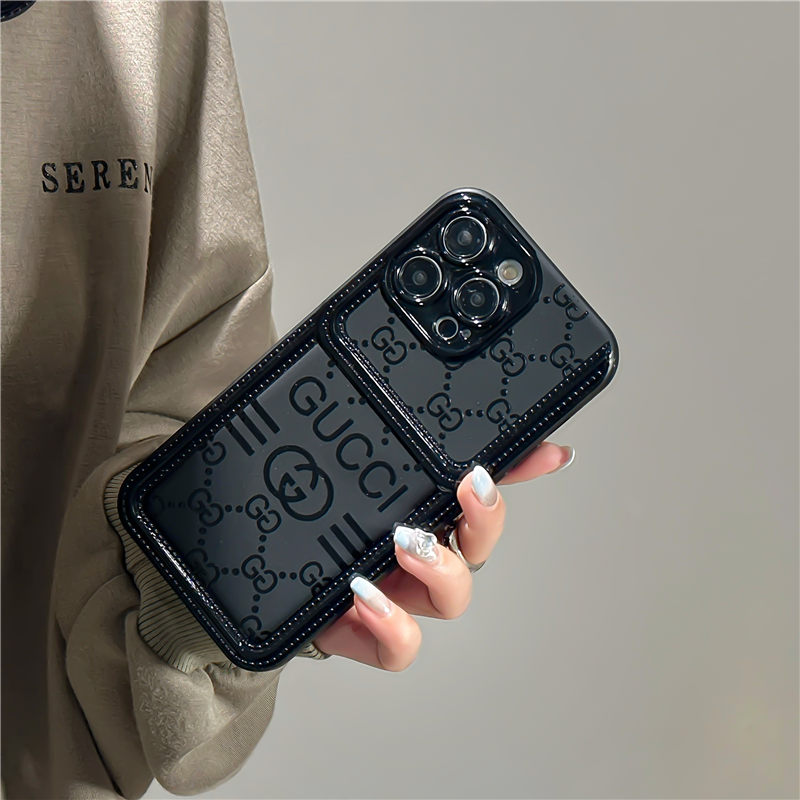 グッチ風 iphone15/15pro ケース おしゃれ メンズ iphone 黒 に 合う