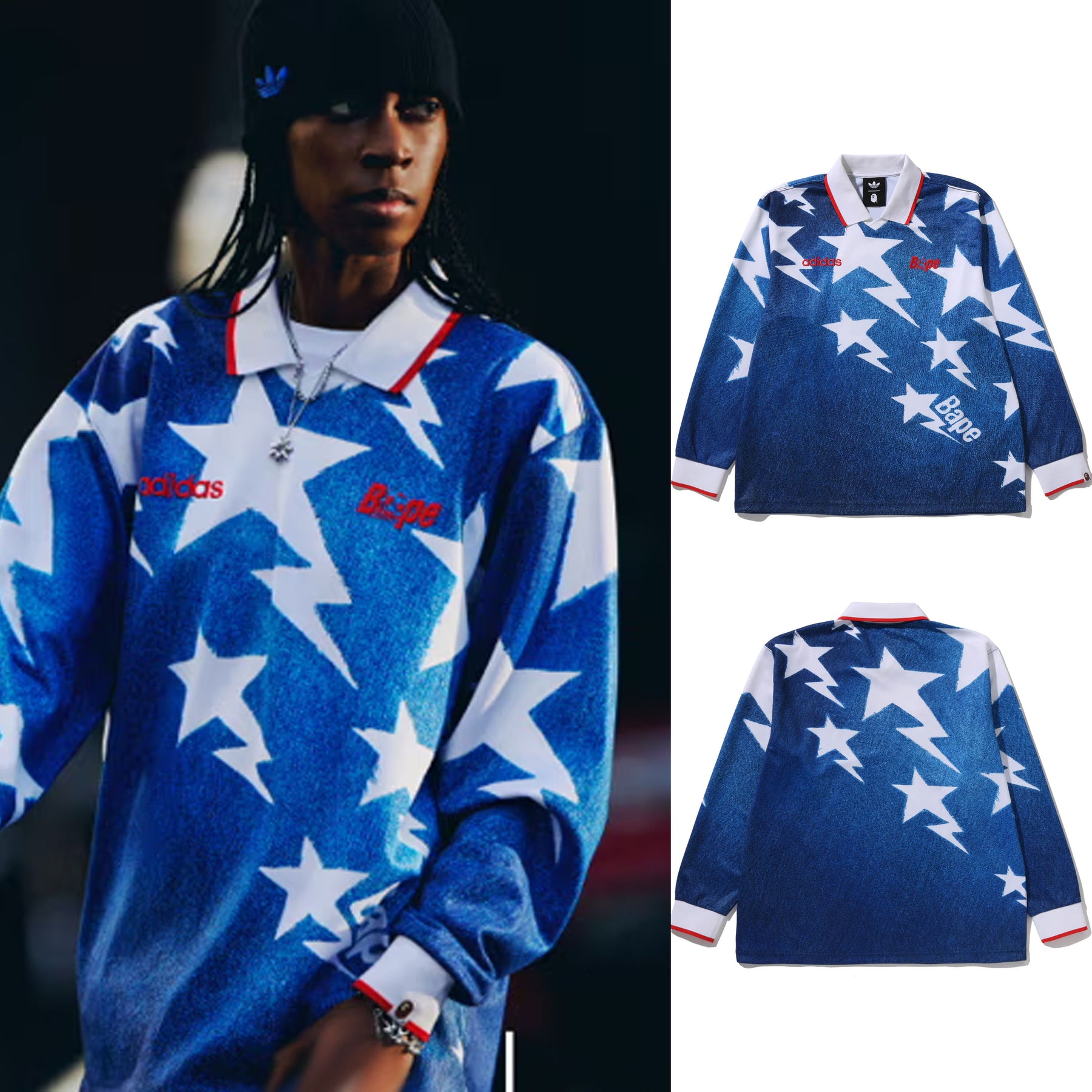 A BATHING APE BAPE x ADIDAS World Cup Pack L/S STA JERSEY