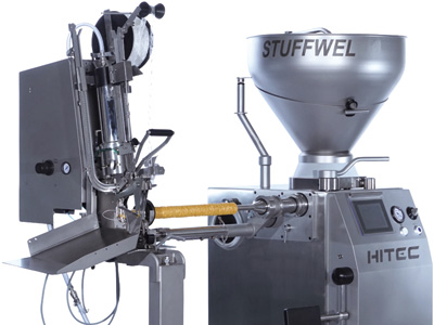 真空定量充填機スタッフウェル51は、肉製品、魚肉、総菜等の充填が可能です