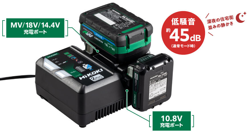 2ポート急速充電器：UC18YDML