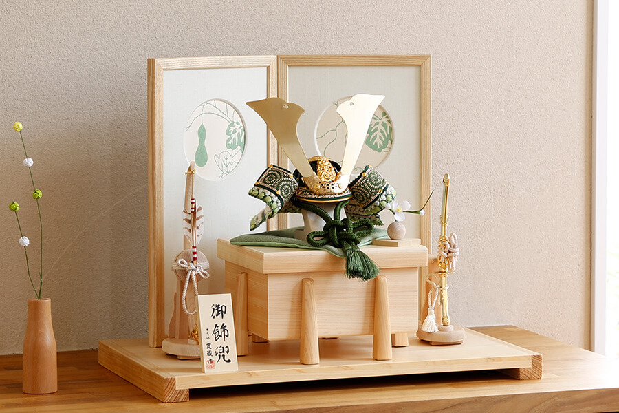 五月人形 威 - たける - 7号 - 飾り台セット - ひょうたん緑