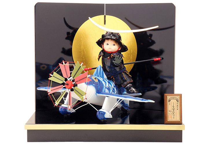 五月人形子供大将平台飾り【P99010】 鯉飛行機に乗った真田幸村公型の