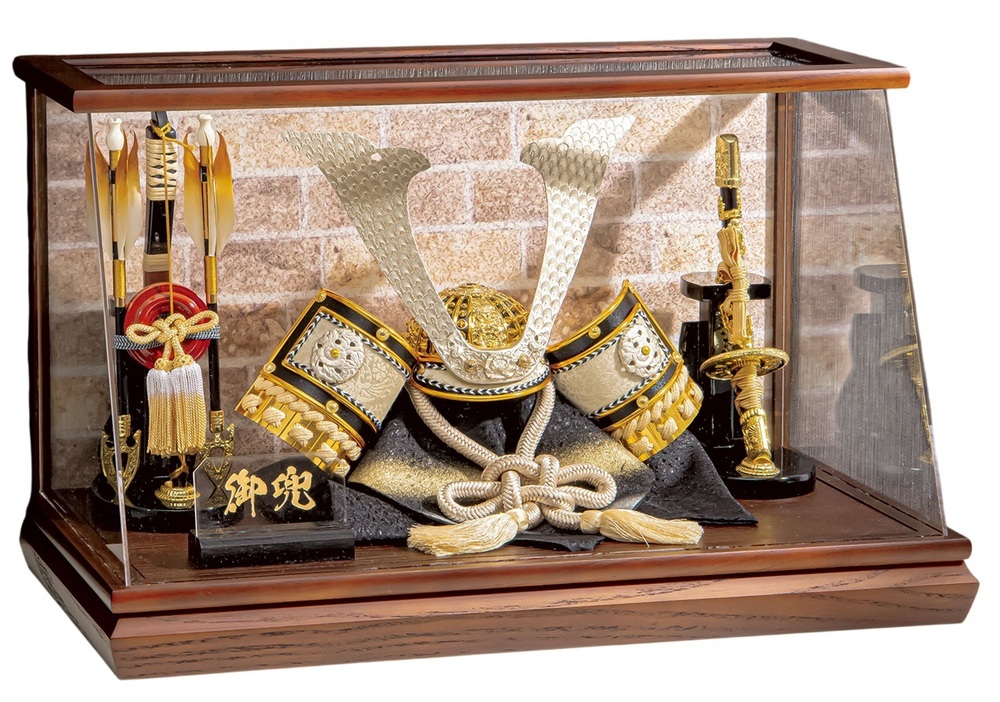 五月人形 アクリルケース鎧飾り【P93213】コンパクトなのに存在感ある