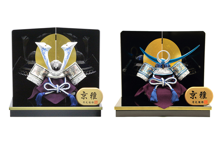 五月人形 兜アクリルケース飾り【P93250】藤翁作 盛上げ大鍬形が特徴の