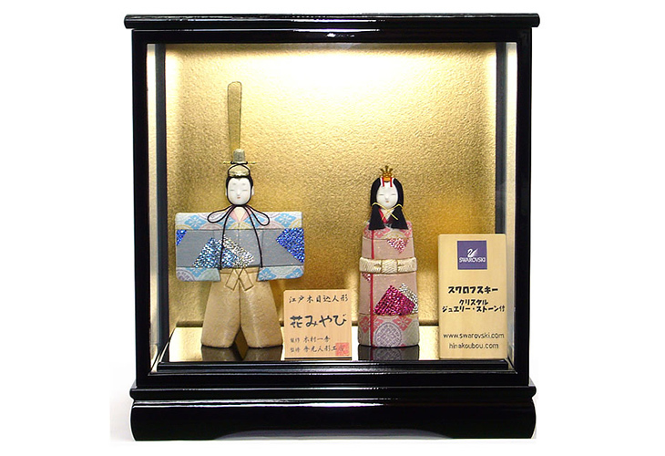 雛人形木目込立雛ケース飾りセット【P81426】 木村一秀作・神雛 白木の