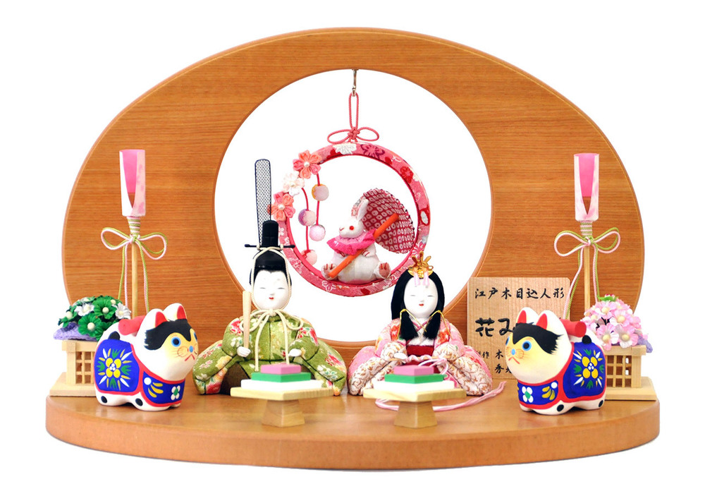 一秀作☆木目込平飾り【P87402】 雛人形 傘を差した可愛いうさぎが付い