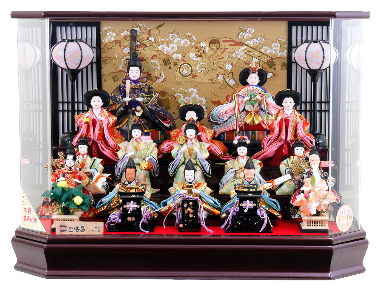 三越◇ミニ雛人形 ガラスケース入り◇ビンテージ 薬玉 木目込人形