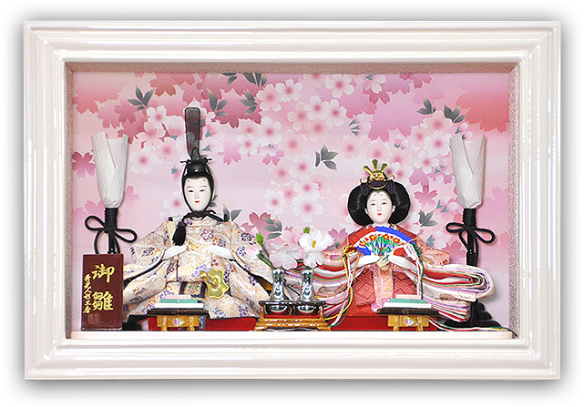 2種類から選べる】薄型額縁タイプ親王ケース入り飾り(インターネット