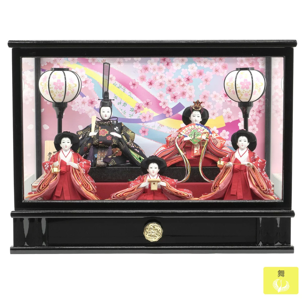 雛人形五人ケース飾り 【P87306】 人気集中必至！秀光人形工房の大人気