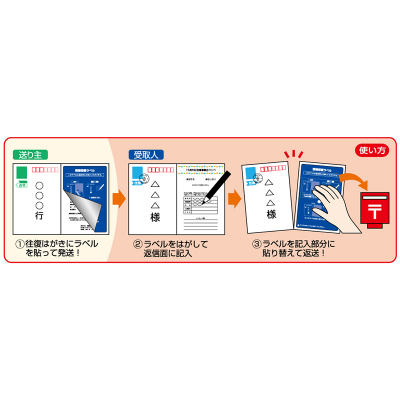 情報保護ラベル 貼り直しOK 往復はがき用/はがき全面｜HISAGO ヒサゴ