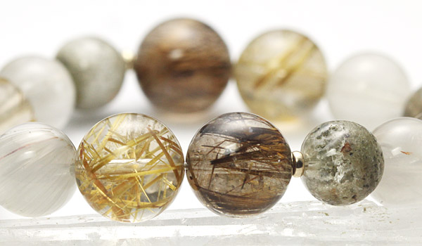 ☆]完全限定品ブレス【金福】（タイチンルチルクォーツGA・ディープ