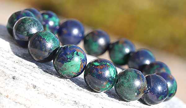 大玉ブレス（アズロマラカイト）11.5～12mm|パワーストーンの