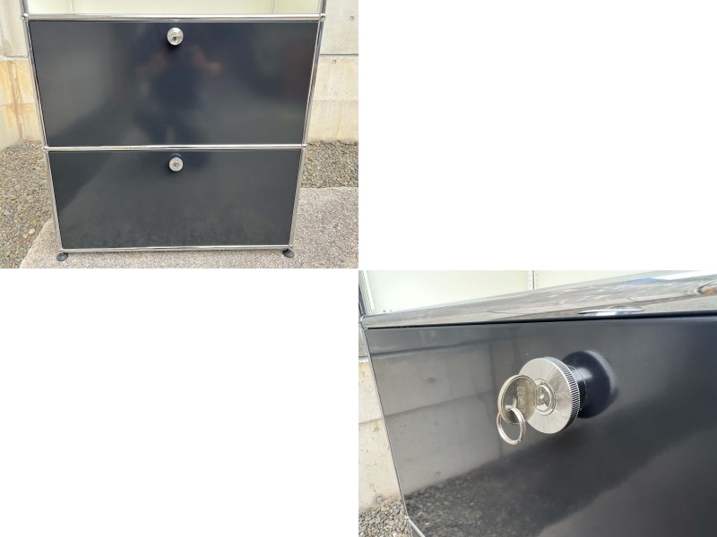 USM ハラーシステム 1列3段 ホワイト＆ブラック ドロップダウン