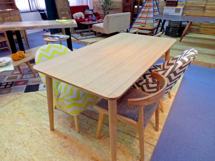 DI-1680 幅150cm・天然木アッシュ製ダイニングテーブル（引出し付き