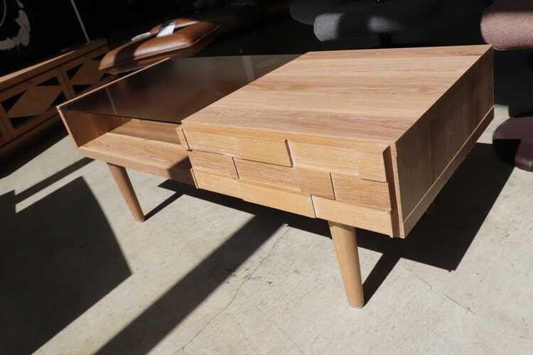 TA-2618 オーク製収納付きローテーブル｜天然杢無垢・日本製