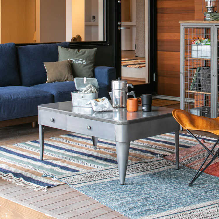 TA-2719 インダストリアルなアイアン製ローテーブル｜幅102cm