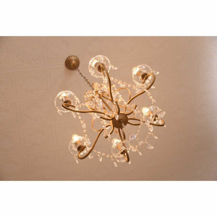 LT-4652 LED電球付きなのに安い！6灯シャンデリア｜ゴールド色