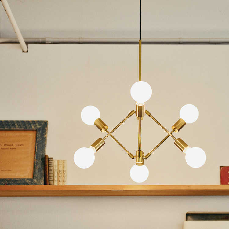 LT-4371 ミッドセンチュリー風・6灯ペンダントライト