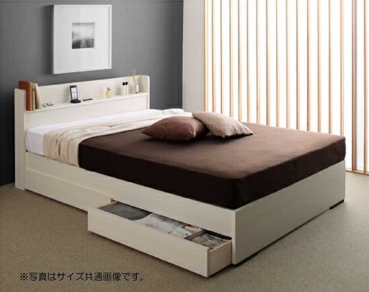 BE-3322 組立て簡単な国産シングルベッド・床下収納付き・白ホワイト