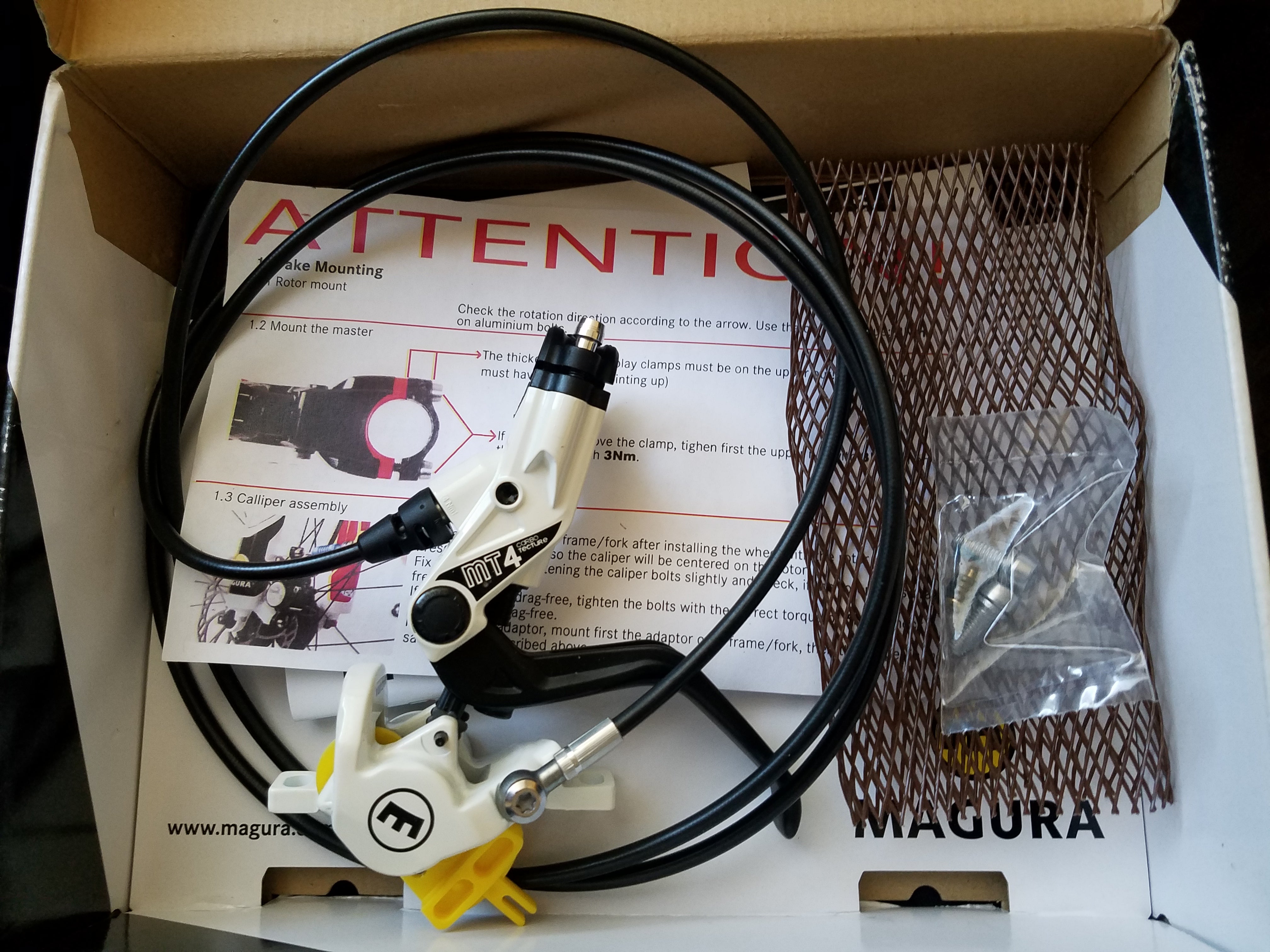 Magura MT4 Disc Brake 1800mm Front or Rear White/Black – Incycle