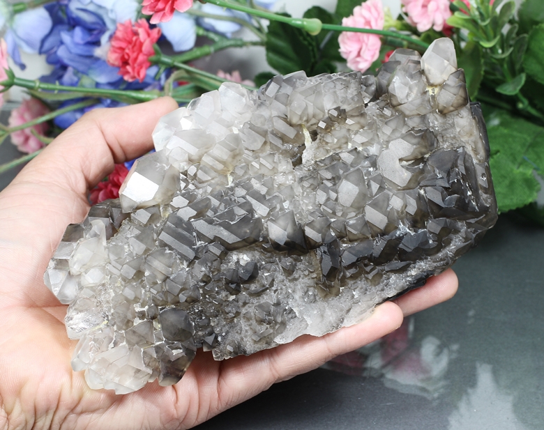 ブラジル産]ジャカレーエレスチャル水晶クラスター/原石 - 埼玉県吉川