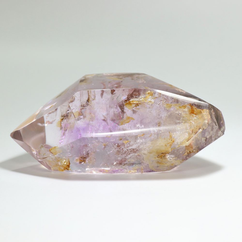 高品質]マダガスカル産アメジストエレスチャル磨き石/水入り