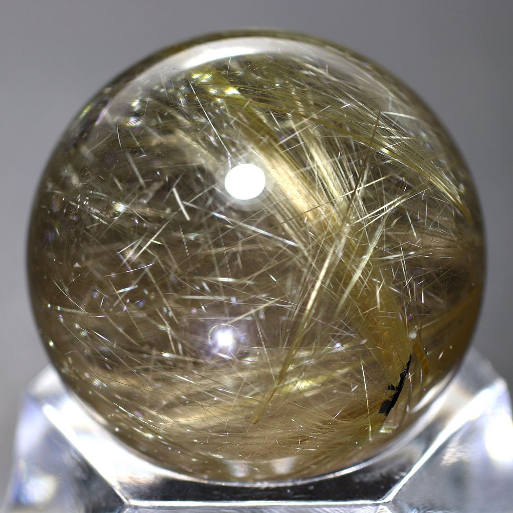 特別価格]ブラジル産ゴールドルチルクォーツ丸玉/スフィア（直径22.7mm