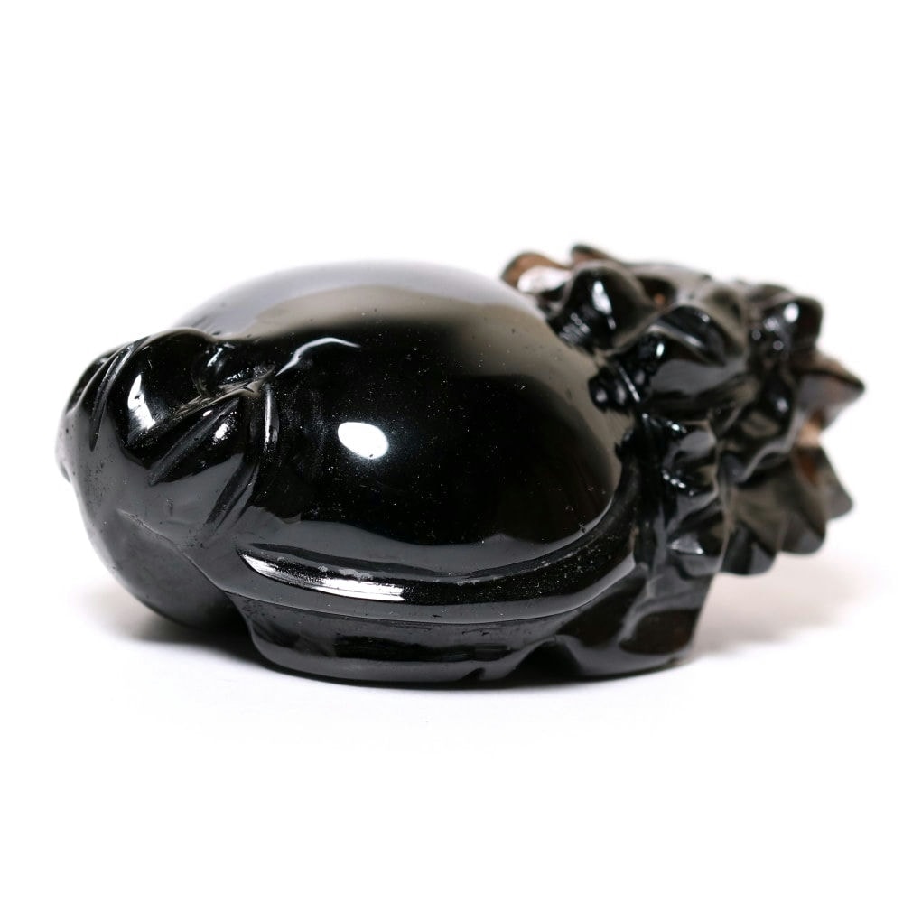 中国/山東省産]モリオン彫刻/天然黒水晶（龍亀/ロングイ） - 埼玉県