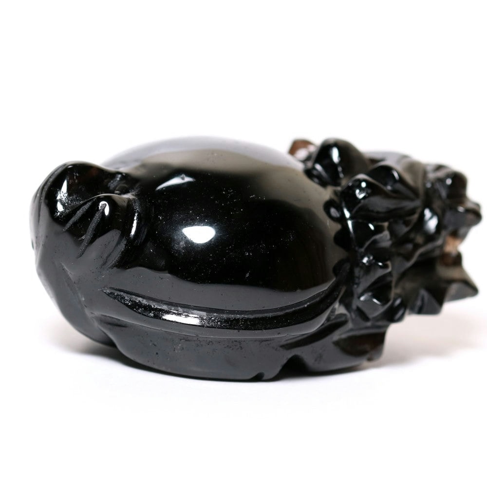 中国/山東省産]モリオン彫刻/天然黒水晶（龍亀/ロングイ） - 埼玉県