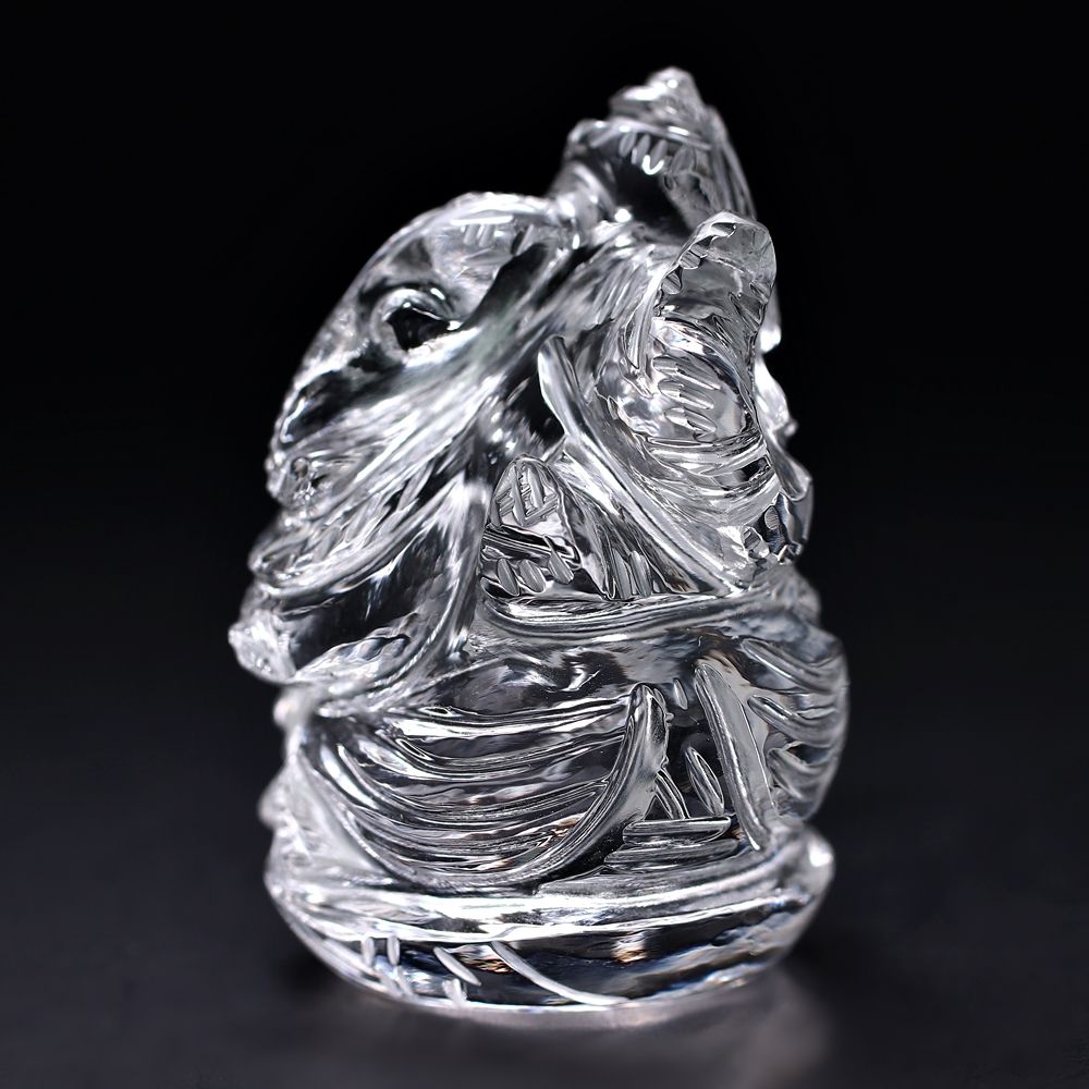 トップクォリティ]インド/マニハール産ヒマラヤ水晶ガネーシャ像（高さ