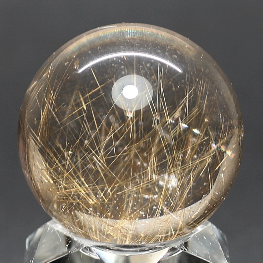 高品質]インド/マニハール産ヒマラヤ水晶丸玉/ルチルクォーツスフィア