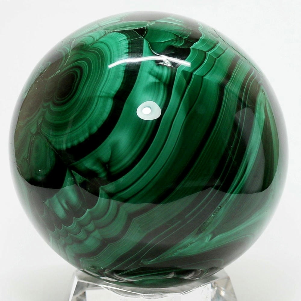 希少・ザイール産]マラカイト丸玉/スフィア（球体直径125mm超大玉